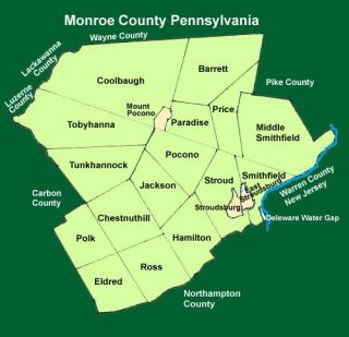 Here is a map of Monroe County as well as some illustrations 