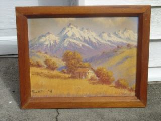 Alfredo Lobos Chilean Mountain Landscape Oil Painting Signed and Dated 
