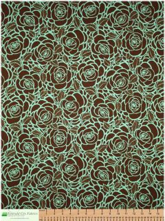 Alexander Henry Matisse Amelie Chocolate Sage Fabric