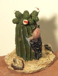 Mini Southwestern Cactus Indian Boy Miniature Cast Resin Figures 