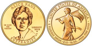 2012 w 1 2 oz Uncirculated Alice Paul 1st Spouse Gold w US Mint Boxes 