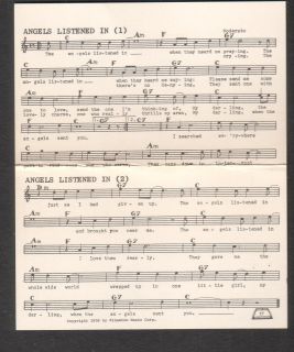 The Crests 1959 performing rights info card  Angels Listened In Johnny 