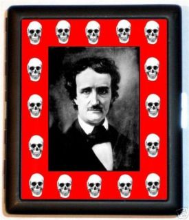 Edgar Allan Poe Raven ID or Cigarette Case Skulls