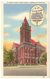Allegany County Court House Cumberland MD Postcard