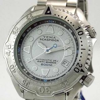 Yema Mens Seaspider Automatic Seiko 4S15 Movement 200 M Diver Calendar 