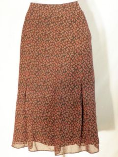 Ann Taylor Fully Lined Polyester Aline Foilage Pritnt Skirt Size 10 