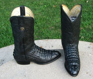 Cowboy Alligator Embossed Designer Boots Mens 9D