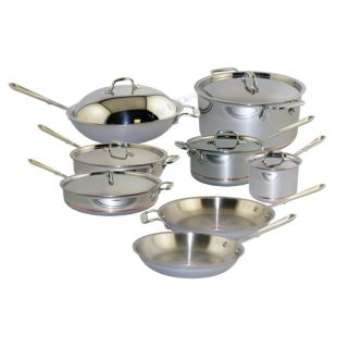 All Clad Copper Core 14 Piece Cookware Set 18 10 Stainless Steel 60090 