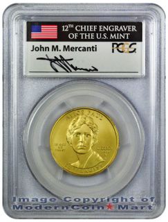 2012 W Alice Paul $10 First Spouse Gold Mercanti Signed PCGS MS70 FS 