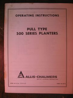 TM 327 D ALLIS CHALMERS MANUAL PULL TYPE 500 SERIES PLANTERS