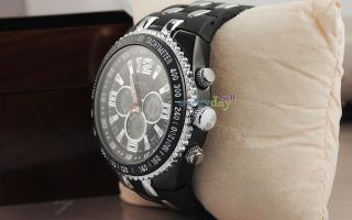 All Black Cool Military Fashion Mens Silicon Function Wrist Watch Army 