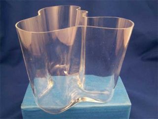 Alvar Aalto Signed Mid Century Modern Finnish Clear Crystal 6 