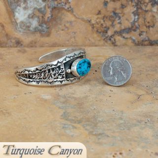   American Navajo Kingman Turquoise Tufa Cast Bracelet Alviso SKU#223936