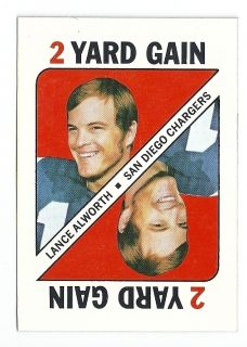 1971 Topps Game Football Blank Backed Proof Lance Alworth