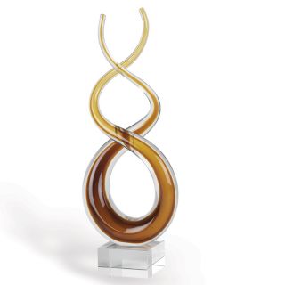14 Amber Spiral Helix Crystal Centerpiece Sculpture