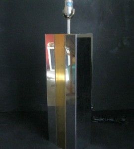 Paul Evans Cityscape Table Lamp Mid Century Modernist Chrome Brass 