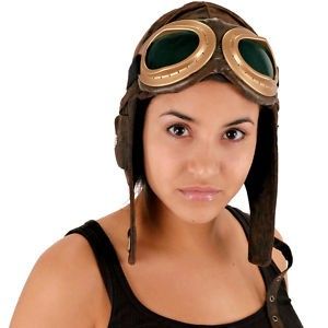   Aviator costume kit goggles hat scarf adult Flying Ace Amelia Earhart