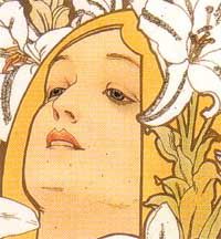 Alphonse Mucha Greeting Cards Flowers Lily 1898 Repros