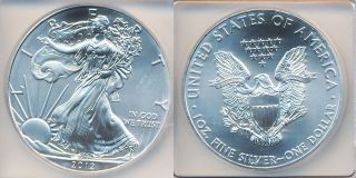 2012 American Silver Eagle Dollar $1 ICG MS70   Pretty Eagle