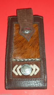 American West Hair on American Buffalo Nickel Leather Cell Phone 