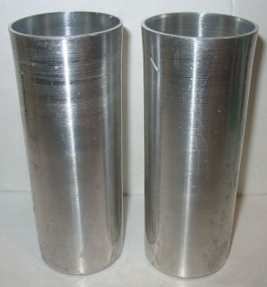 Pair of Seamless Aluminum Pillar Candle Molds 2 x 5 1 2 w Wick Hole 