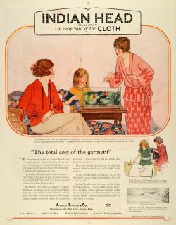1923 Ad Amory Browne & Co Indian Head Cloth Linen Garment Fabric Child 