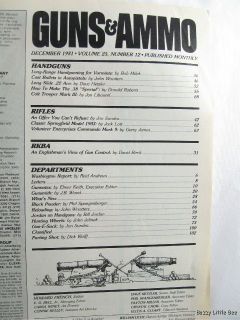 Guns Ammo Magazine December 1981 250 yd Pistols 38 Special Autopistols 
