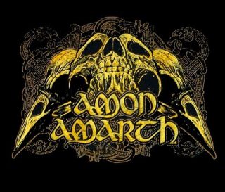 AMON AMARTH cd lgo RAVEN SKULLS Official SHIRT LAST MED New nbp