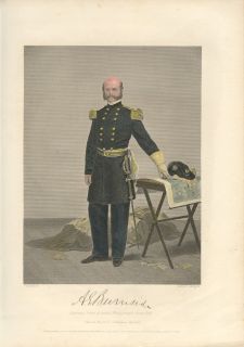 Ambrose Burnside Civil War General 1863 H Color Eng