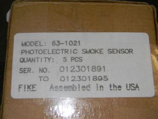 Fike Photoelectric Smoke Sensor Detector 63 1021