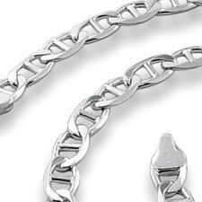   Silver Stamp 925 Italy Real Mariner Link Men Anchor Chain