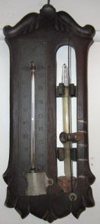 ANTIQUE Andrew J Lloyd Co Boston Cottage Barometer Thermometer 