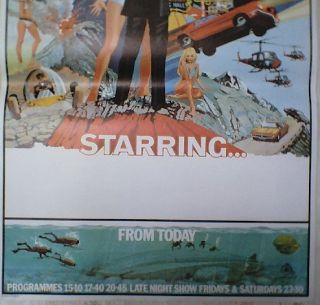 James Bond Novelty Movie Poster Dating from Circa Early 70s