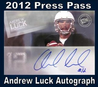 Andrew Luck PP Auto Lot 28 Cards No Dups 2012 PP
