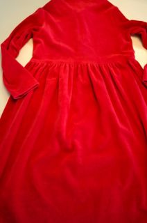 Hanna Andersson Dress girls size 130 Red Velous Dress EUC cute Winter 