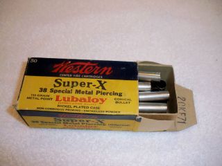 Western Super X 38 Special Metal Piercing Ammo Box and Lubaloy Nickel 