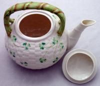 Belleek Ireland Porcelain Shamrock Tea Kettle Pot Lid