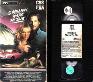   VHS 1986 Jeff Bridges Rosanna Arquette Andy Garcia 086162611834