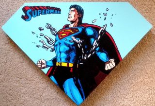 Steve Kaufman Superman Shield Original Painting