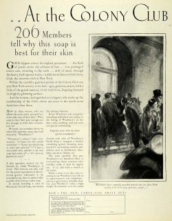 1926 Ad Andrew Jergens Colony Club Woodburys Face Soap   ORIGINAL 