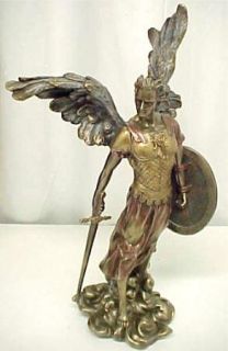 archangel michael w sword shield statue battle angel
