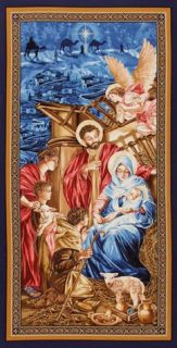  Christmas Nativity Jesus Angel Cotton Novelty Fabric Panel
