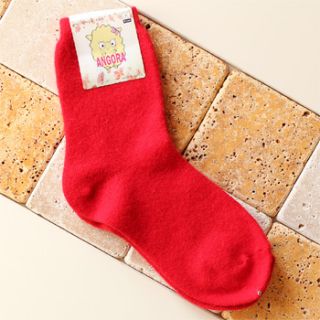 Lot of 4 Pair Angora Wool Socks High Quality WH Red Grey Mint Set Sale 