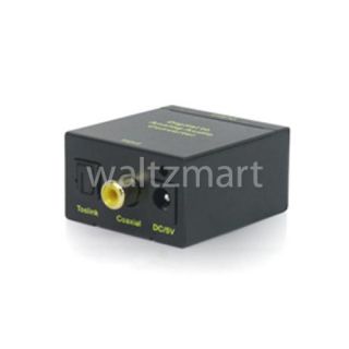 Digital Optical Coax Coaxial Toslink to Analog RCA L R Audio Converter 