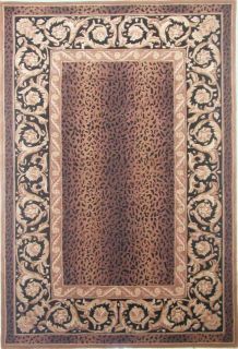 leopard print area rug multi carpet wool 2 3 x 10