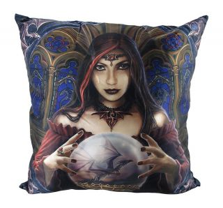 Anne Stokes `Crystal Ball` Throw Pillow 16 in x 16 In