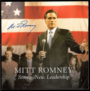 Mitt Romney Republican Candidate Autograph Signed Presidential Booklet 
