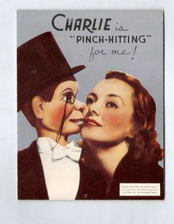 Charlie McCarthy Vintage Talking Card 1938 Andrea Leeds