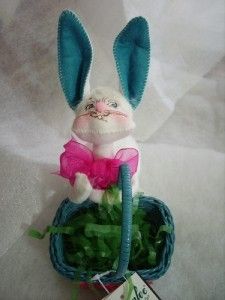 Annalee Easter Bunny Blue Basket 6 Anna Lee Rabbit