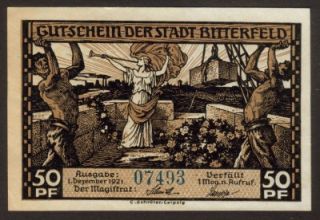 Germany 50 PF Bitterfeld Sachsen Anhalt 1921 Stadt Notgeld A46